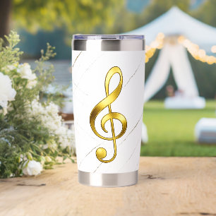 Elegant Gold Treble Clef Home Art Insulated Tumbler