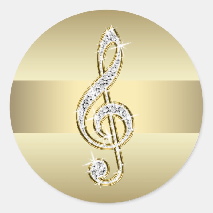 Elegant Gold Treble Clef Stickers