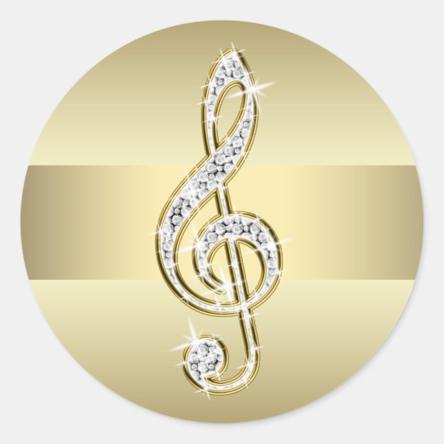 Elegant Gold Treble Clef Stickers (Front)