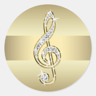 Elegant Gold Treble Clef Stickers