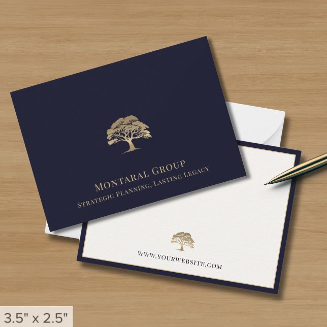 Elegant Gold Tree Logo  Note Card (Creator Uploaded)