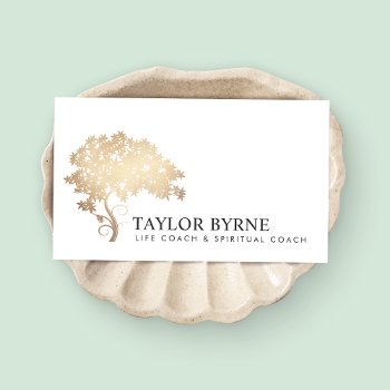 Elegant Gold Tree Logo Professional Business Card by sm_business_cards at Zazzle
