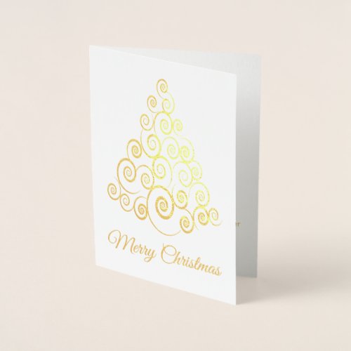 Elegant Gold Tree Non Photo Christmas Foil Card