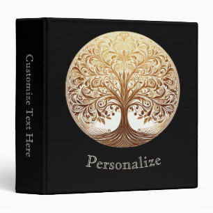 Elegant Gold Tree of Life Spiritual Zen 3 Ring Binder