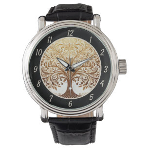 Elegant Gold Tree of Life Spiritual Zen Watch