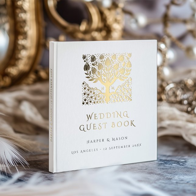 Elegant Gold Tree of Love Wedding Foil Guest Book (Creator Uploaded)