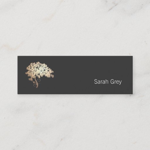 Customizable Elegant Gold Tree Simple Black Business Cards