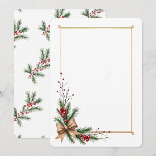 Elegant Gold-Trimmed Holiday Wedding Invitation