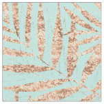 Elegant Gold Tropical Palm Leaves Mint Design Fabric