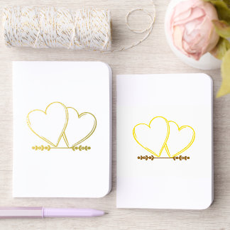 Elegant Gold Twin Hearts Wedding Vow Books Set