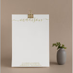 Elegant Gold Typography Monogram Mail Letterhead<br><div class="desc">Elevate your professional correspondence with our Elegant Clean Gold Gray Typography Name Script Letterhead. This letterhead exudes sophistication with its clean design, featuring a harmonious blend of elegant gold and gray tones along with personalized script typography. Make a lasting impression with this refined and stylish letterhead, perfect for adding a...</div>