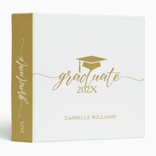 Elegant Gold Typography On White Background 3 Ring Binder