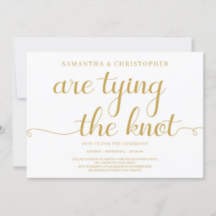 Elegant gold typography script font engagement invitation