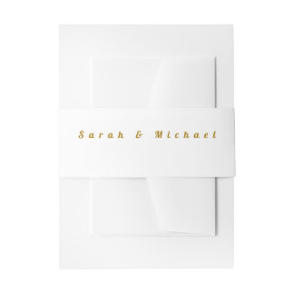 Elegant Gold Typography Wedding Invitation Belly Band