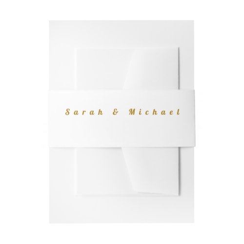 Elegant Gold Typography Wedding Invitation Belly  Band