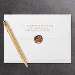 Elegant Gold Typography Wedding Return Address Envelope<br><div class="desc">Elegant return address envelopes for your wedding invitations,  save the dates,  engagement announcements,  couples shower invites,  thank you cards and other correspondence featuring your first names in a classic gold serif typography and your address in simple modern gold typography.</div>