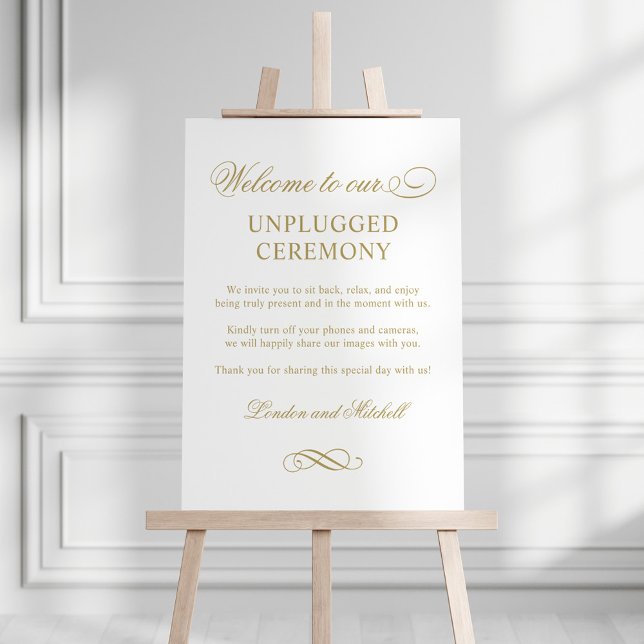 Elegant Gold Unplugged Ceremony Wedding Foam Board (Creator Uploaded)