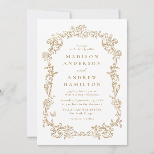 Elegant Gold Victorian Floral All in One Wedding