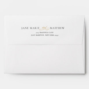 Elegant Gold Vintage Calligraphy Script Wedding Envelope
