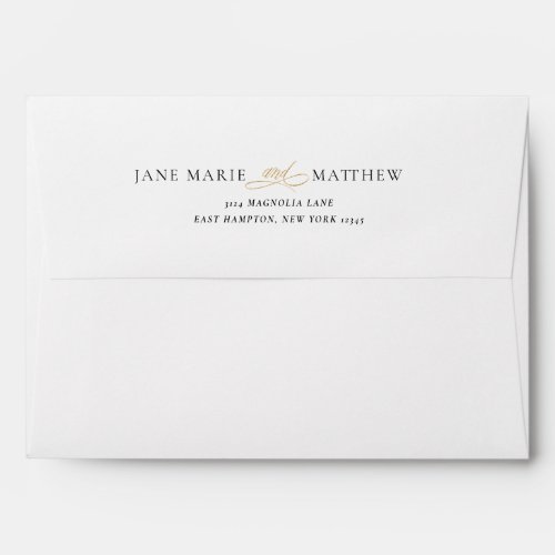 Elegant Gold Vintage Calligraphy Script Wedding Envelope