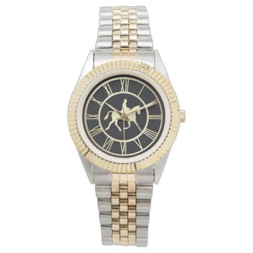 Elegant Gold Vintage Equestrian Roman Numeral Watch