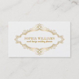 Elegant Gold Vintage Floral Frame Business Card