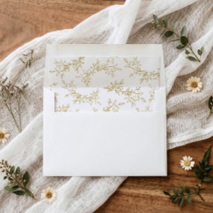 Elegant Gold Vintage Floral Wedding Envelope Liner