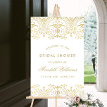 Elegant Gold Vintage Glamour Bridal Shower Welcome Foam Board<br><div class="desc">Elegant vintage inspired wedding bridal shower welcome sign features an ornate decorative border design with a metallic champagne gold shimmer appearance. Personalize with the bride's name and other custom text.</div>