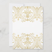 Elegant Gold Vintage Glamour Wedding Bridal Shower Invitation (Back)