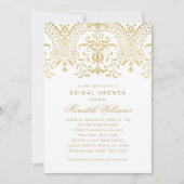 Elegant Gold Vintage Glamour Wedding Bridal Shower Invitation (Front)