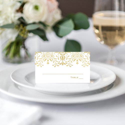 Elegant Gold Vintage Glamour Wedding Place Card