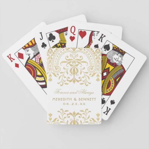 Elegant Gold Vintage Glamour Wedding Poker Cards