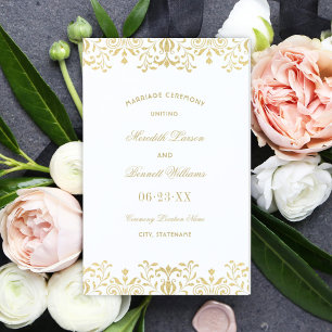 Elegant Gold Vintage Glamour Wedding Programs