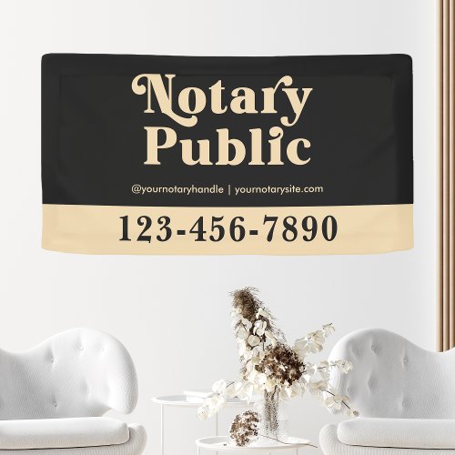Elegant Gold Vintage Mobile Notary Public Event Banner