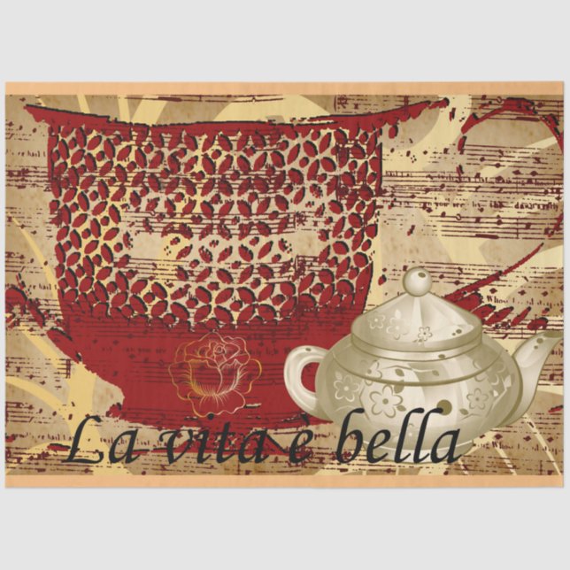 Elegant Gold Vintage Vacation Tissue Paper (Front)