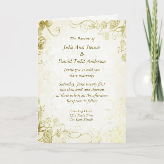Elegant Gold Vintage Wedding Invitation