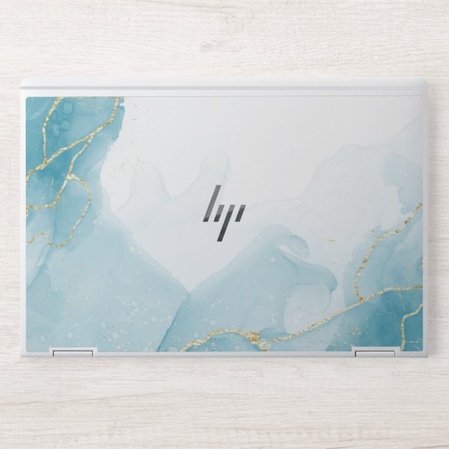 Elegant gold water mable Laptop Skin (Front)