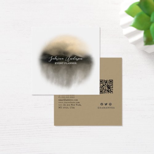 Elegant Gold Watercolor Abstract Profie Card