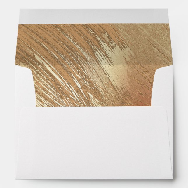 Elegant Gold Watercolor Brush Strokes  Envelope (Back (Bottom))