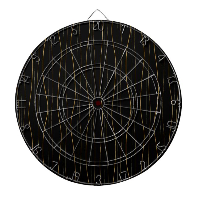 Elegant Gold Wavy Lines Pattern Dart Board (Front)