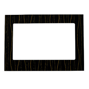 Elegant Gold Wavy Lines Pattern Magnetic Frame
