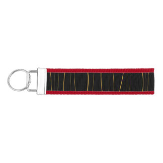 Elegant Gold Wavy Lines Pattern Wrist Keychain