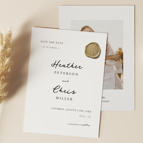 Elegant Gold Wax Seal  Unique Save The Date