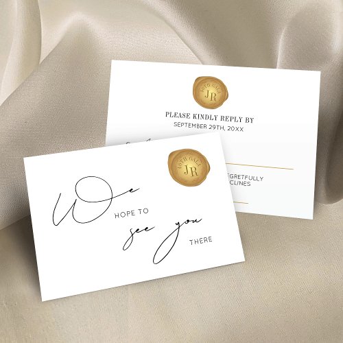 Elegant Gold Wax Stamp Corporate Dinner RSVP Cards
