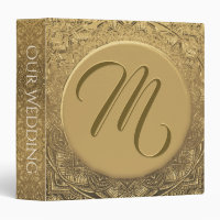 Elegant Gold Wedding  3 Ring Binder