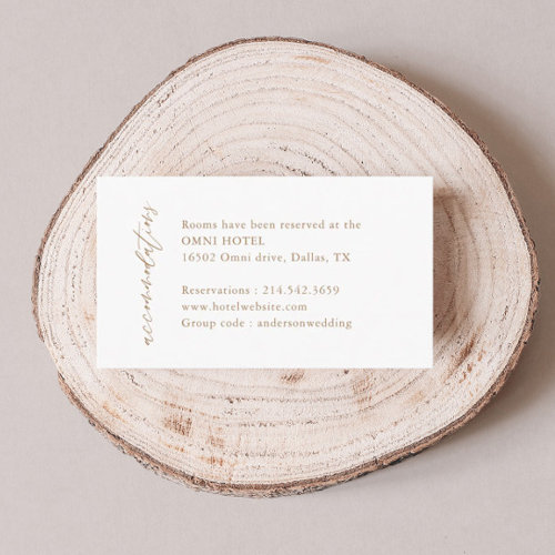 Elegant Gold Wedding Accommodations Enclosure Card