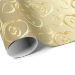 Elegant Gold Wedding Bands Wrapping Paper<br><div class="desc">Elegant Gold Weddings Gift Wrap with gold wedding rings and hearts. Also great for anniversaries. ⭐99% of my designs in my store are done in layers. This makes it easy for you to resize and move the graphics and text around so that it will fit each product perfectly. You can...</div>