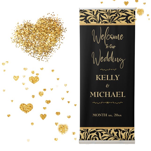 Elegant Gold Wedding Banner on Black (Creator Uploaded)
