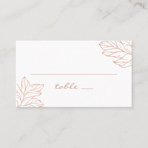 Elegant gold wedding Classic botanical fall Place Card