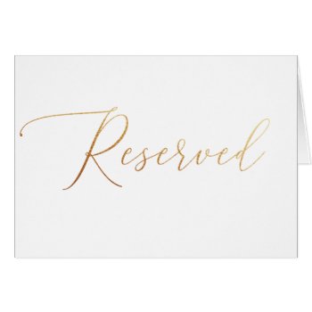 Elegant Gold Wedding. Classic Script Reserved Sign by RemioniArt at Zazzle